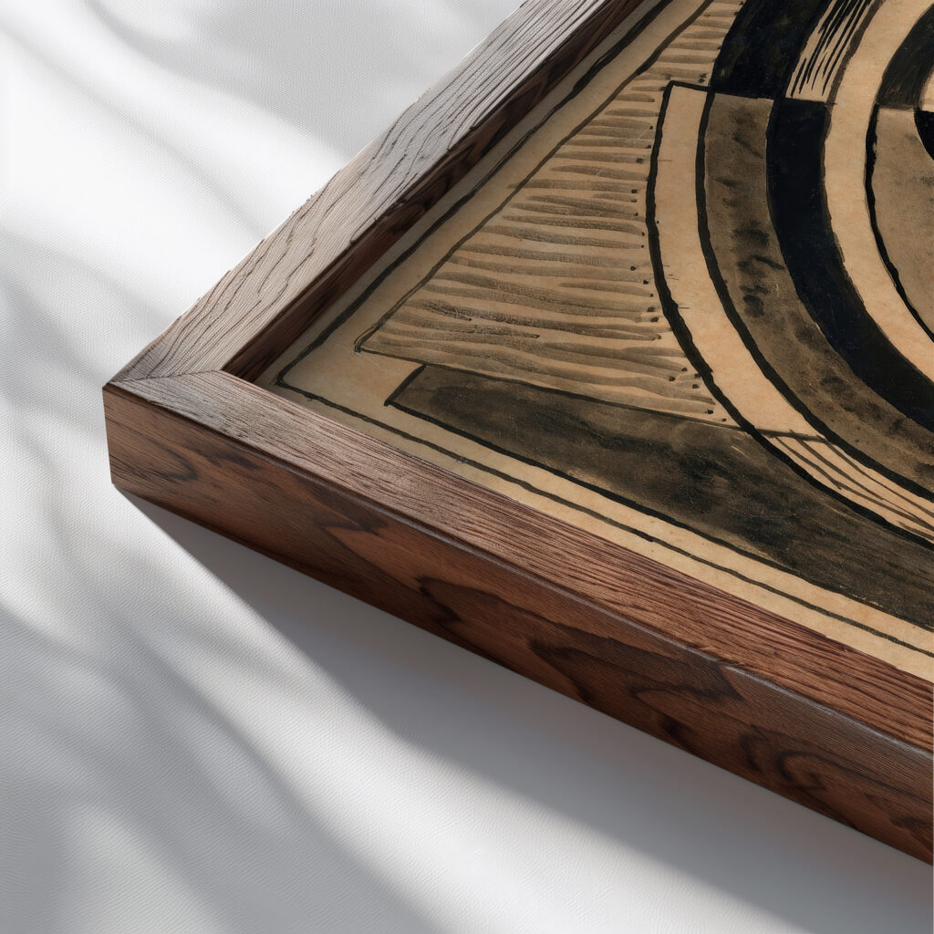 Pieta 1936 Mainie Jellett close up dark wood mockup