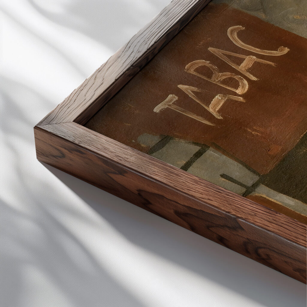 Pintura 1928 Joaquin Torres Garcia close up dark wood mockup