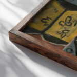 Pintura 1932 Joaquin Torres Garcia close up dark wood mockup