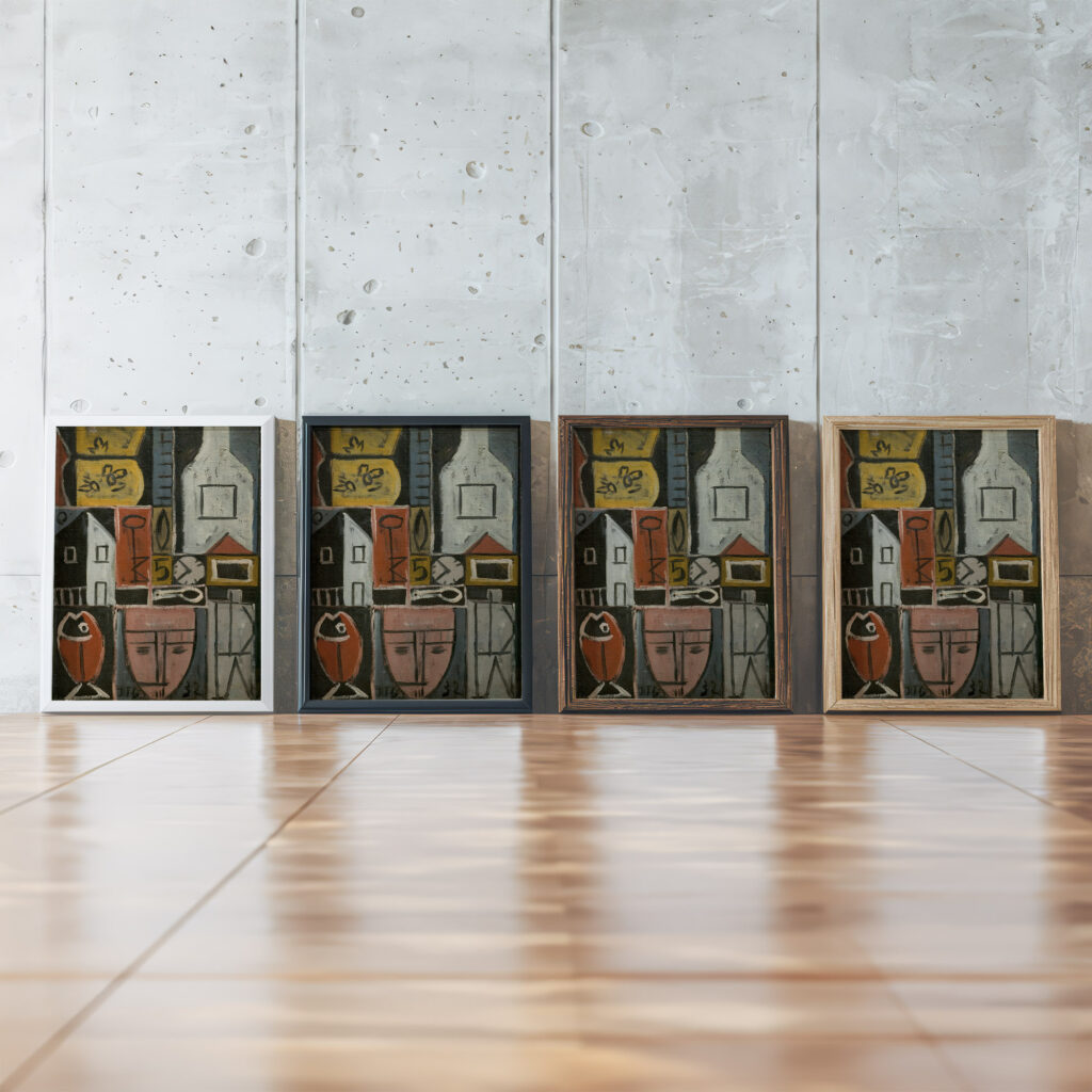 Pintura 1932 Joaquin Torres Garcia framed posters mockup