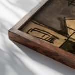 Pintura constructiva 1928 Joaquin Torres Garcia close up dark wood mockup