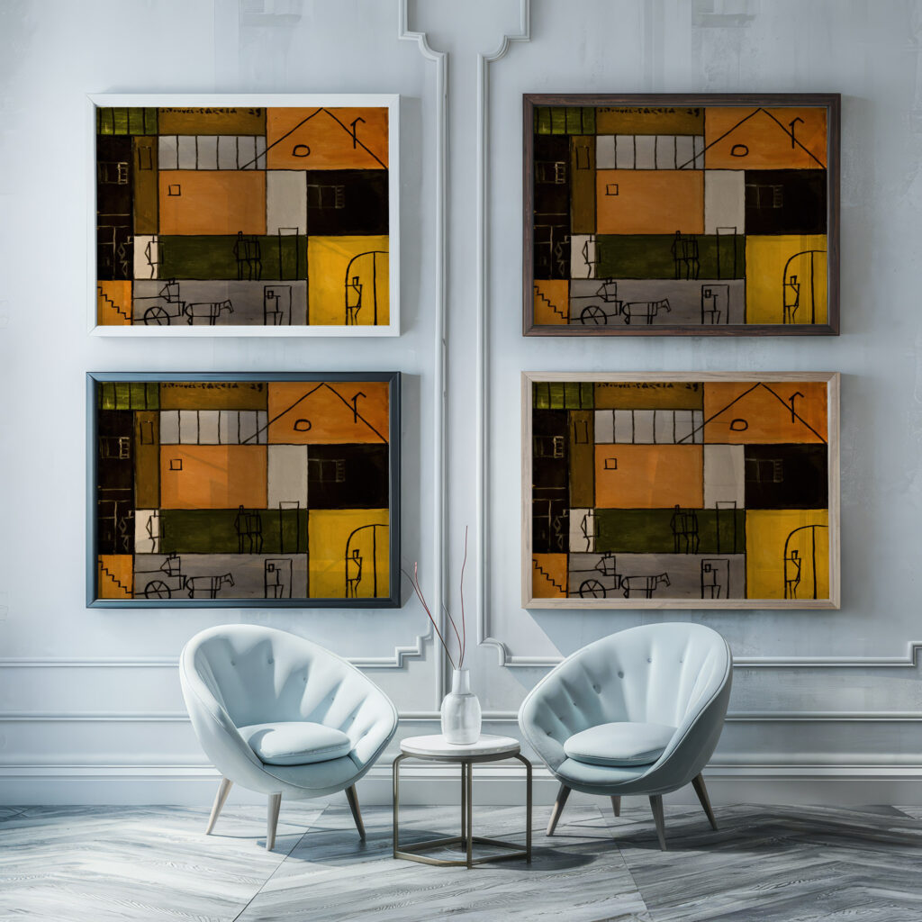 Pintura constructiva 1929 Joaquin Torres Garcia 1 framed posters mockup