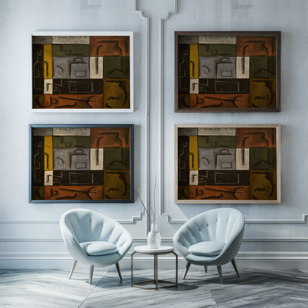 Pintura constructiva 1929 Joaquin Torres Garcia framed posters mockup