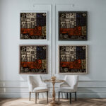 Pintura constructiva 1943 Joaquin Torres Garcia framed posters mockup