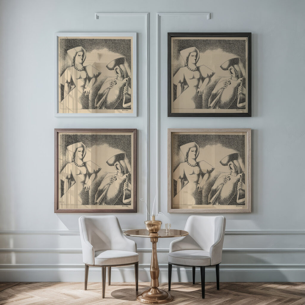 Piper 1936 Mikulas Galanda framed posters mockup