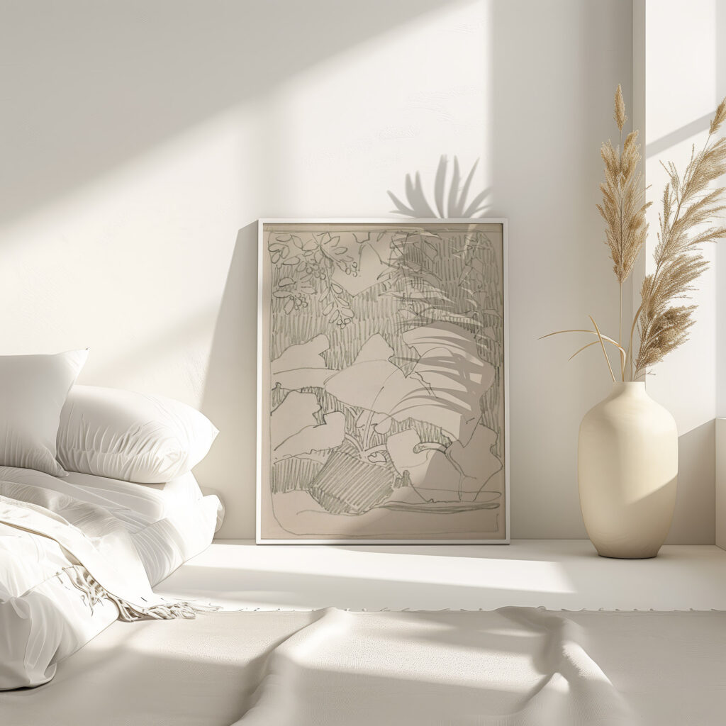 Plant en hangende takken met bladeren 1916 Reijer Stolk 4 mockup