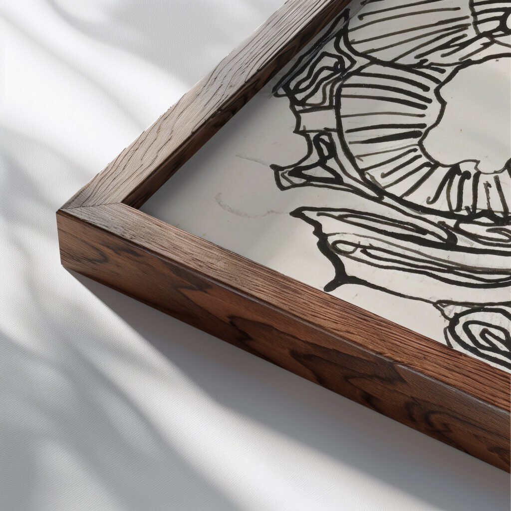 Plant in een pot 1916 Reijer Stolk close up dark wood mockup