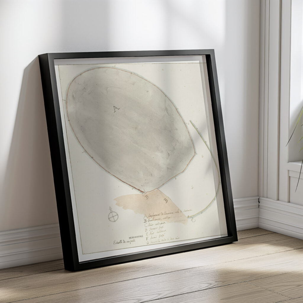 Plattegrond met afmetingen van oude stad Manduria 1778 Willem Carel Dierkens 4 mockup