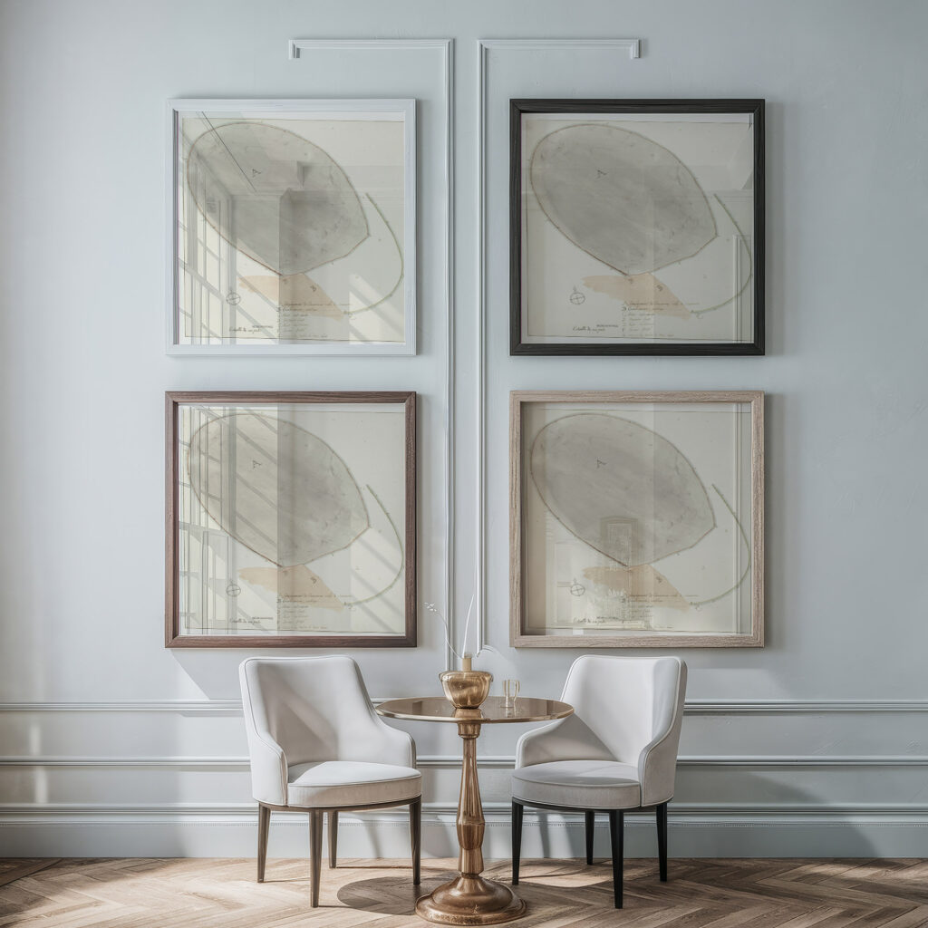 Plattegrond met afmetingen van oude stad Manduria 1778 Willem Carel Dierkens framed posters mockup