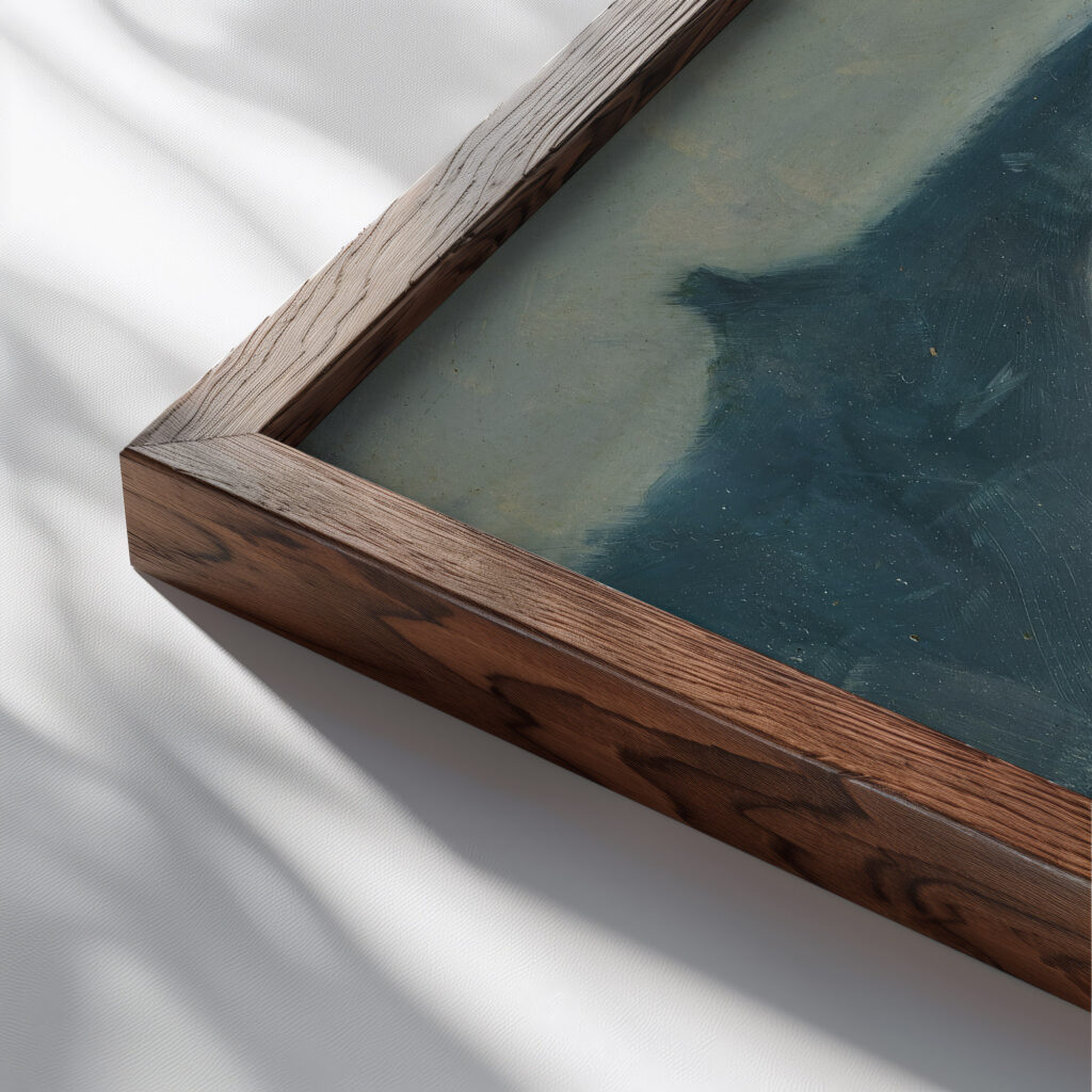 Platzregen 1907 Richard Teschner close up dark wood mockup