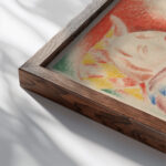 Playing the mandolin 1927 1928 Mikulas Galanda close up dark wood mockup