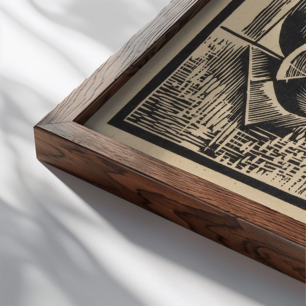 Please From the Veraikon Album 1915 Bohumil Kubista close up dark wood mockup