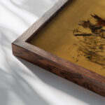 Ploughing Sketch 1883 1887 Jacek Malczewski close up dark wood mockup