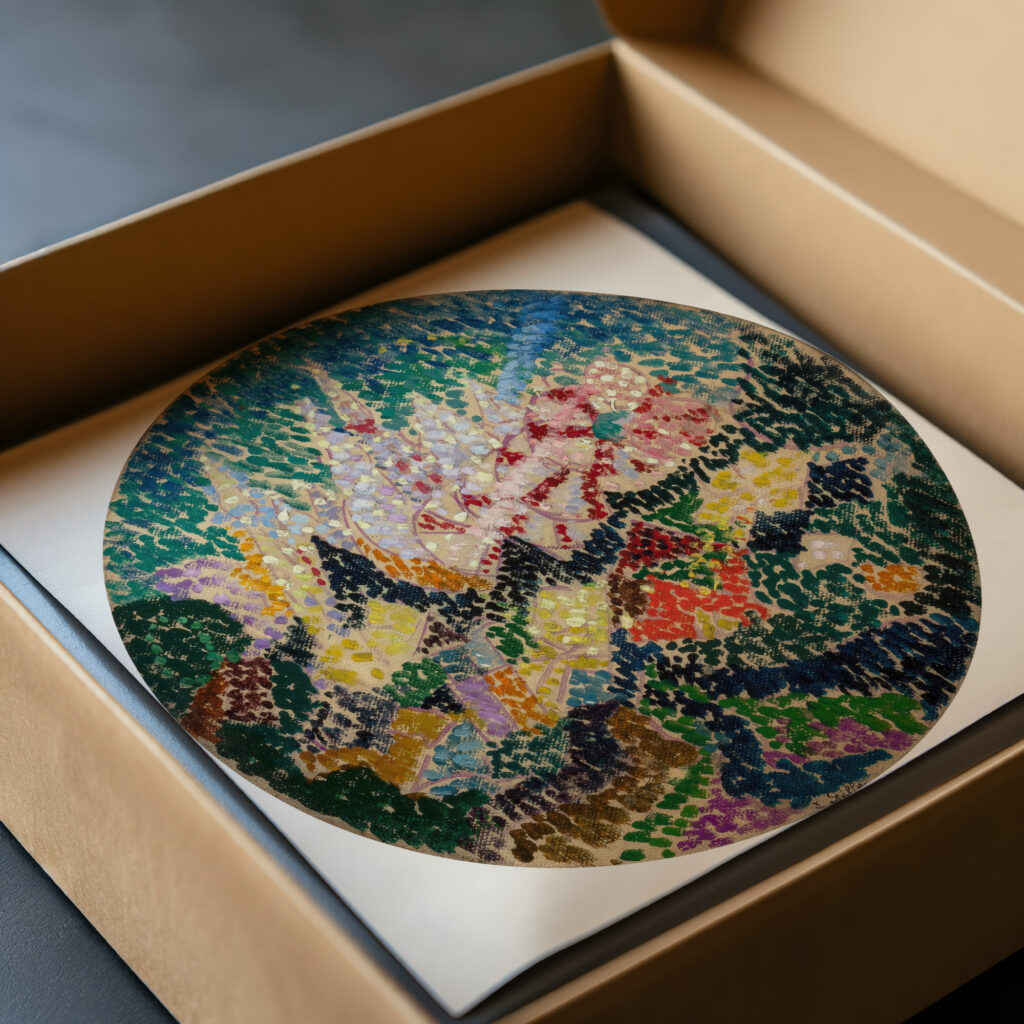 Pointillist Abstraction Flowers circa 1913 14 Joseph Stella video mockup