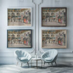 Pokoj Karmazynowy w Palacu w Podhorcach 1940 Ivan Ivanec framed posters mockup