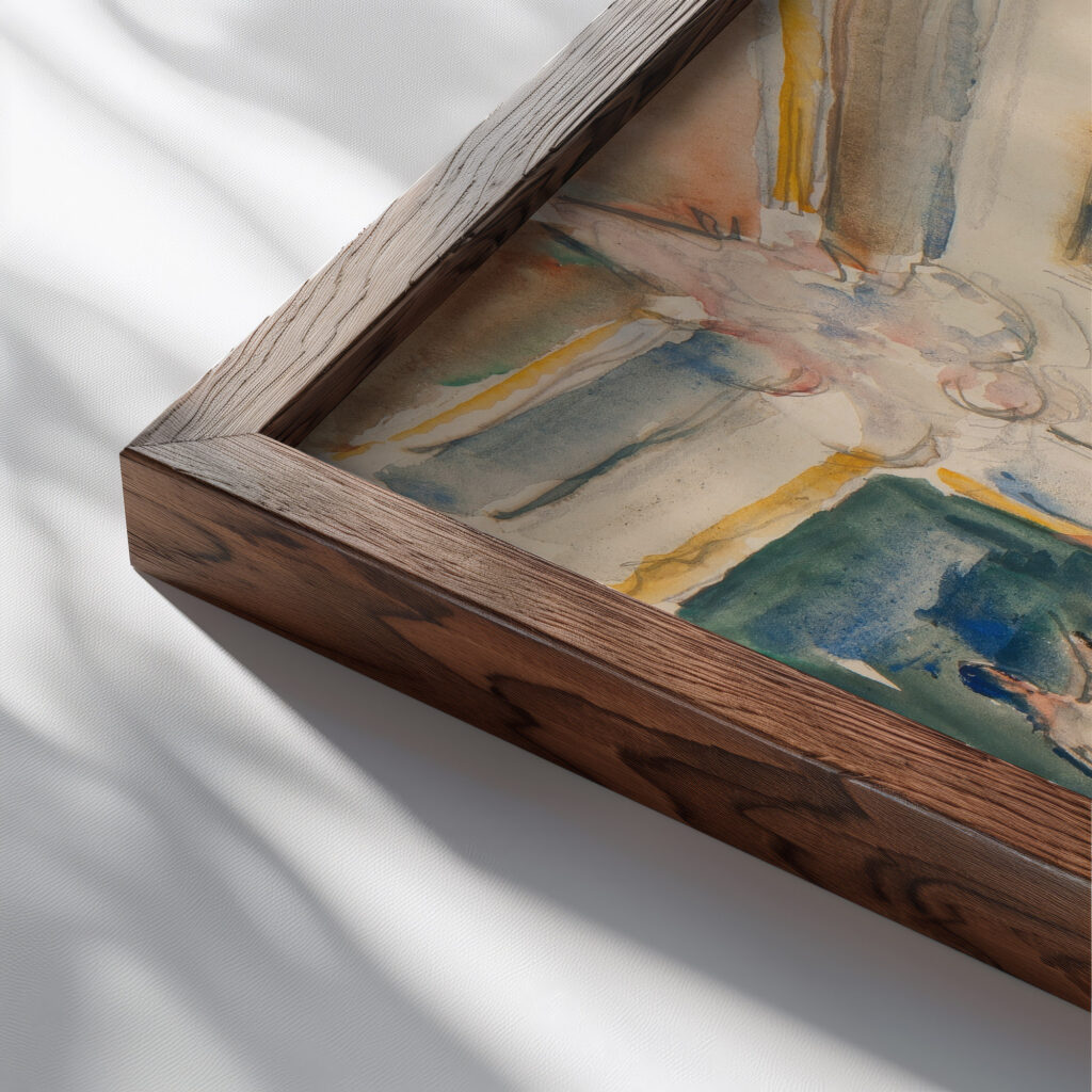 Pokoj Zolty w Palacu w Podhorcach 1940 Ivan Ivanec close up dark wood mockup