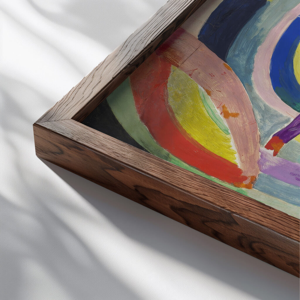 Political Drama 1914 Robert Delaunay close up dark wood mockup