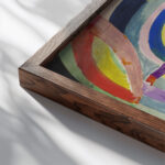 Political Drama 1914 Robert Delaunay close up dark wood mockup