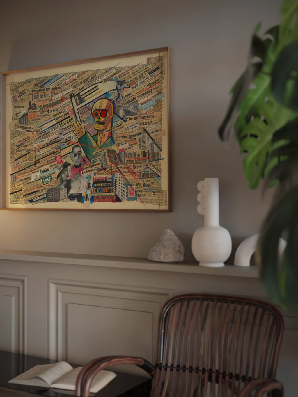 Political collage 1938 Karl Wiener video mockup