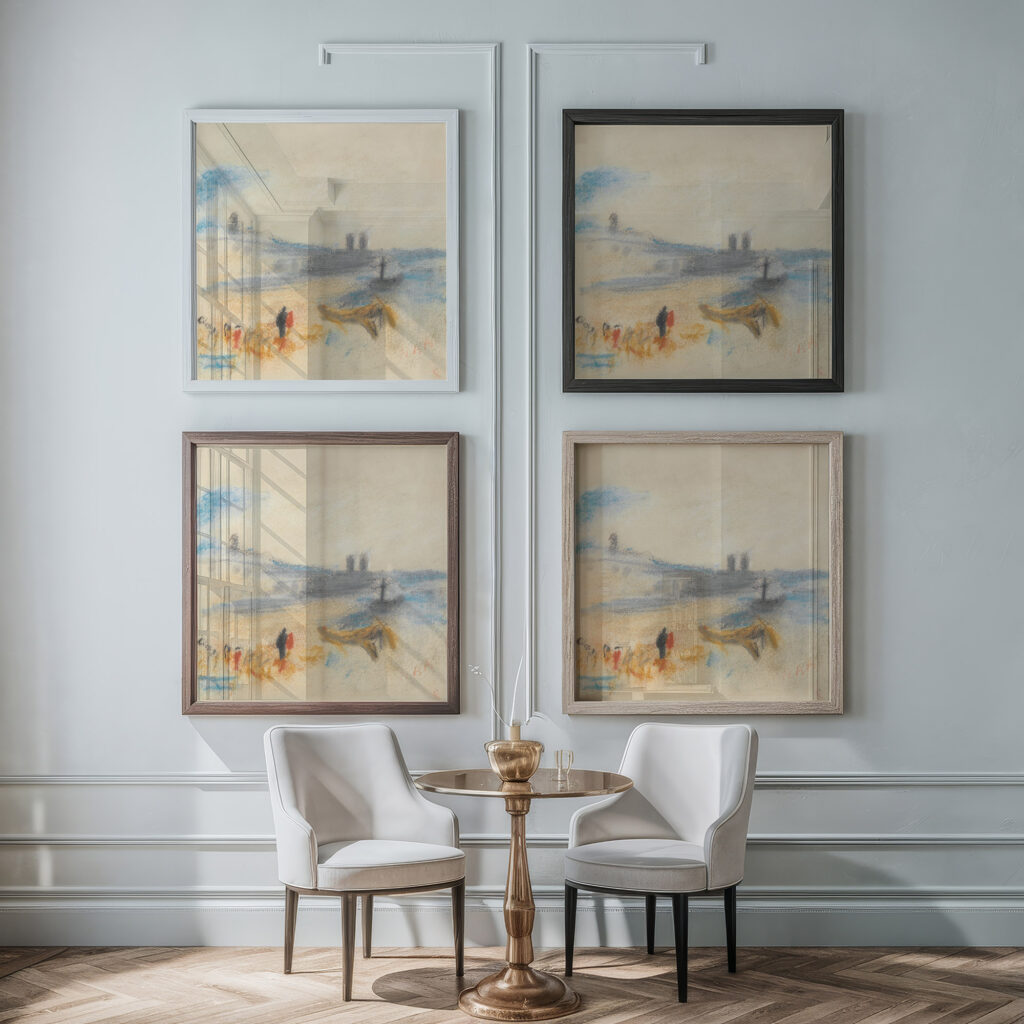 Port with Moored Steamship Hercules Brabazon Brabazon framed posters mockup