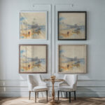 Port with Moored Steamship Hercules Brabazon Brabazon framed posters mockup