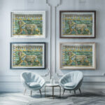 Portion of the Lions Frieze ffrom the Ancient Persian Palace at Susa 1912 James Ward framed posters mockup