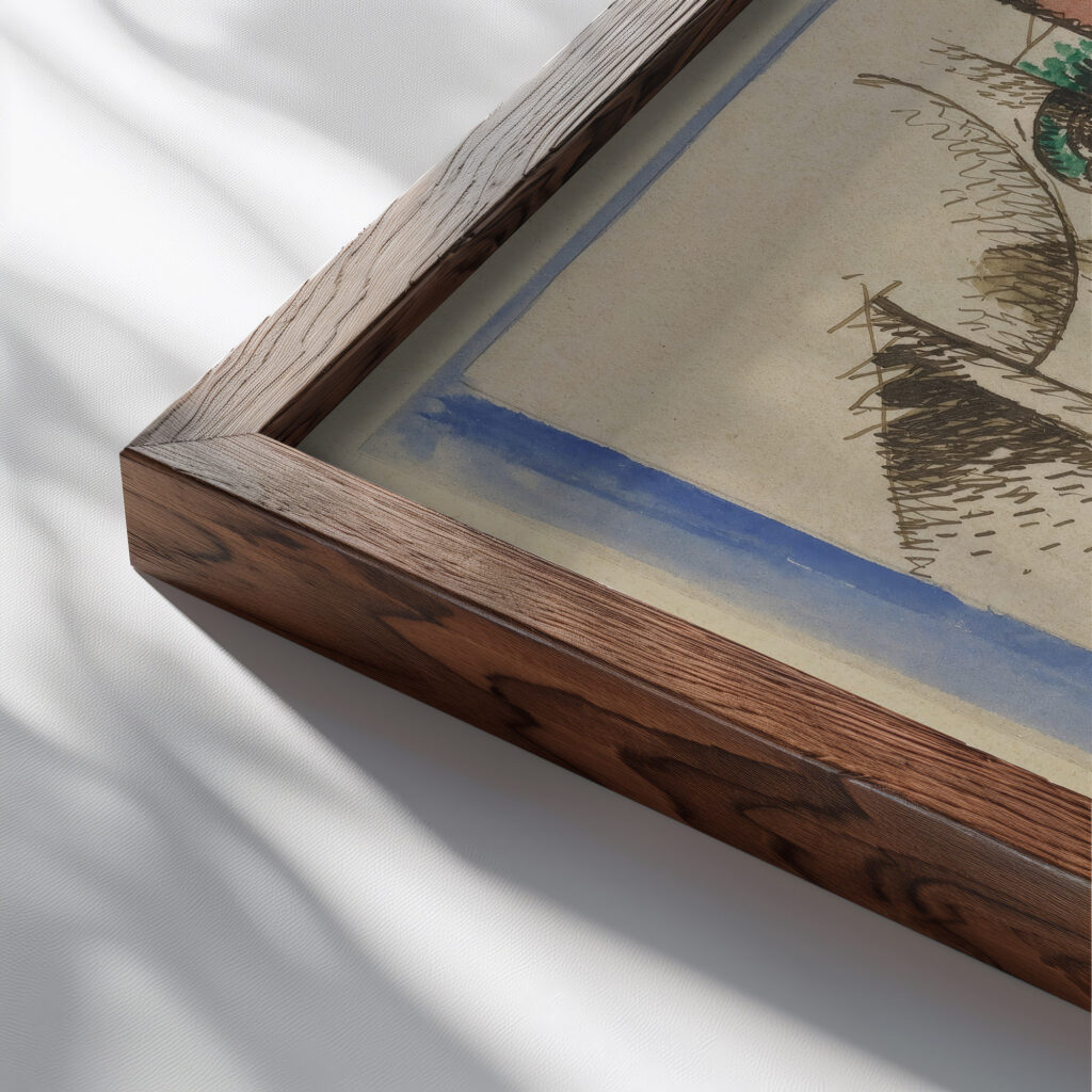 Portrait cubiste 1914 Albert Gleizes close up dark wood mockup