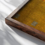 Portrait of Adele Bloch Bauer I 1907 Gustav Klimt close up dark wood mockup