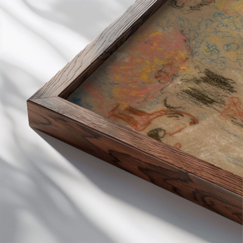 Portrait of Jan Toorop 1901 Georges Lemmen close up dark wood mockup