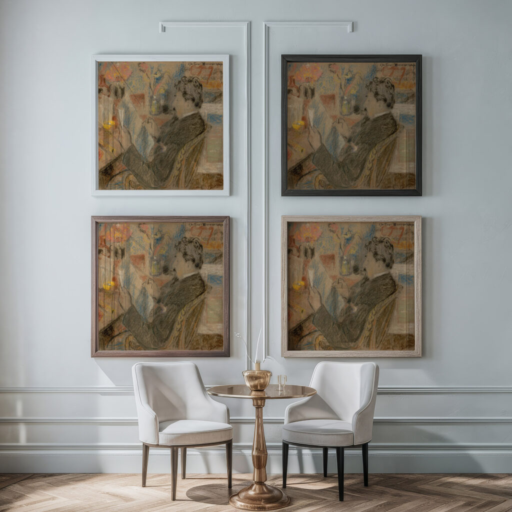 Portrait of Jan Toorop 1901 Georges Lemmen framed posters mockup