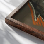 Portrait of Maria Kasprowiczowa ‘Weeping knight 1928 Stanislaw Ignacy Witkiewicz close up dark wood mockup