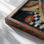 Portrait of a German Officer 1914 Marsden Hartley close up dark wood mockup