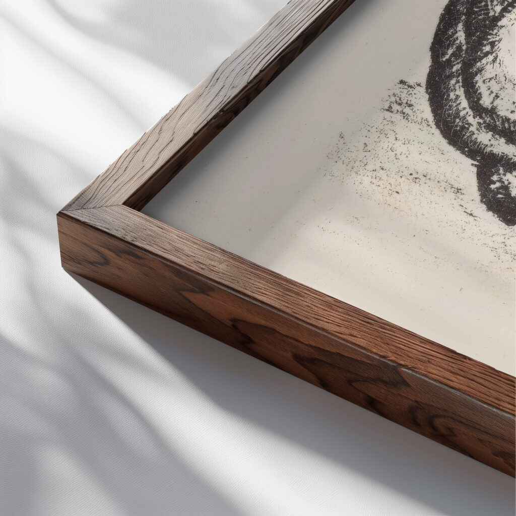 Portret van een onbekende vrouw 1891 Leo Gestel close up dark wood mockup