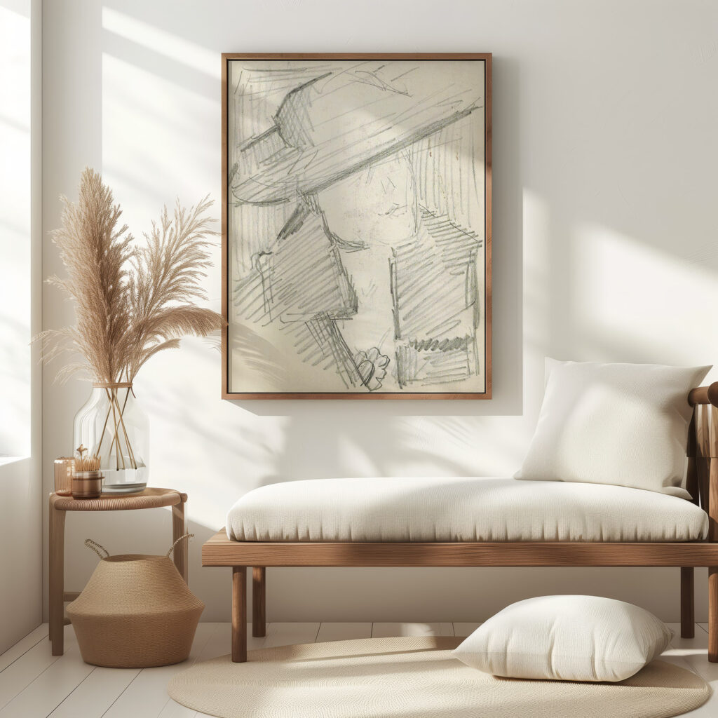 Portret van een vrouw met een hoed 1919 08 Reijer Stolk 5 mockup