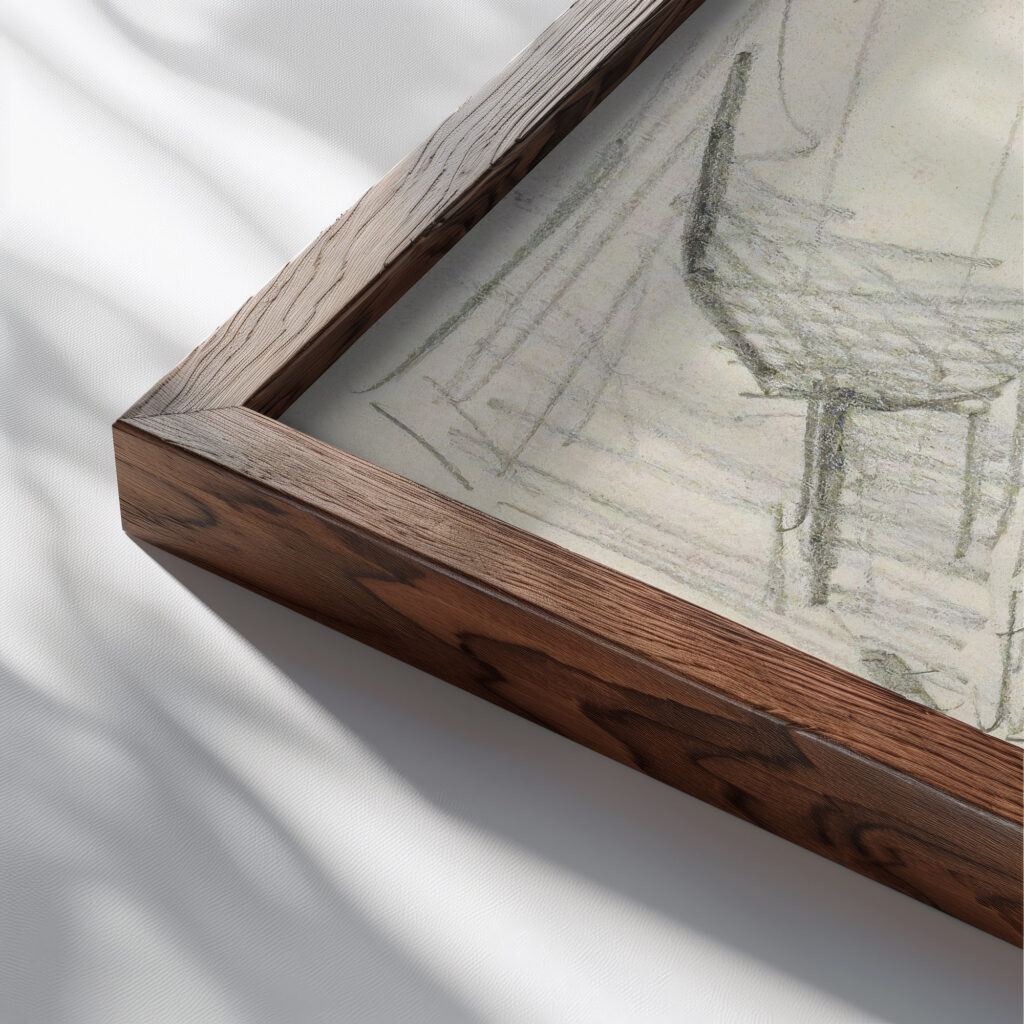 Portret van een vrouw met een hoed 1919 08 Reijer Stolk close up dark wood mockup