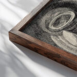 Portuguese Still Life 1915 Robert Delaunay close up dark wood mockup