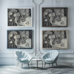 Portuguese Still Life 1915 Robert Delaunay framed posters mockup