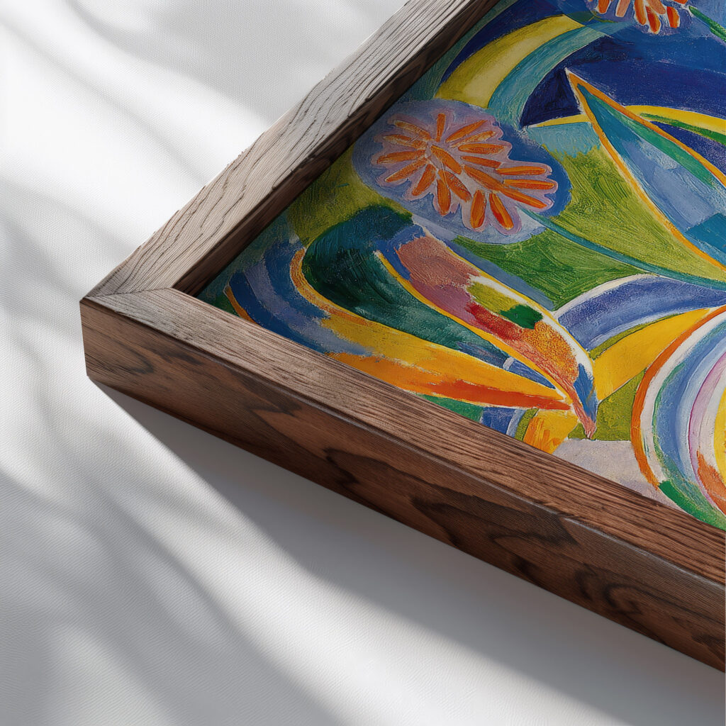 Portuguese Woman 1916 Robert Delaunay close up dark wood mockup