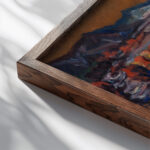 Powodz between 1930 and 1931 Oleks Nowakiwski close up dark wood mockup