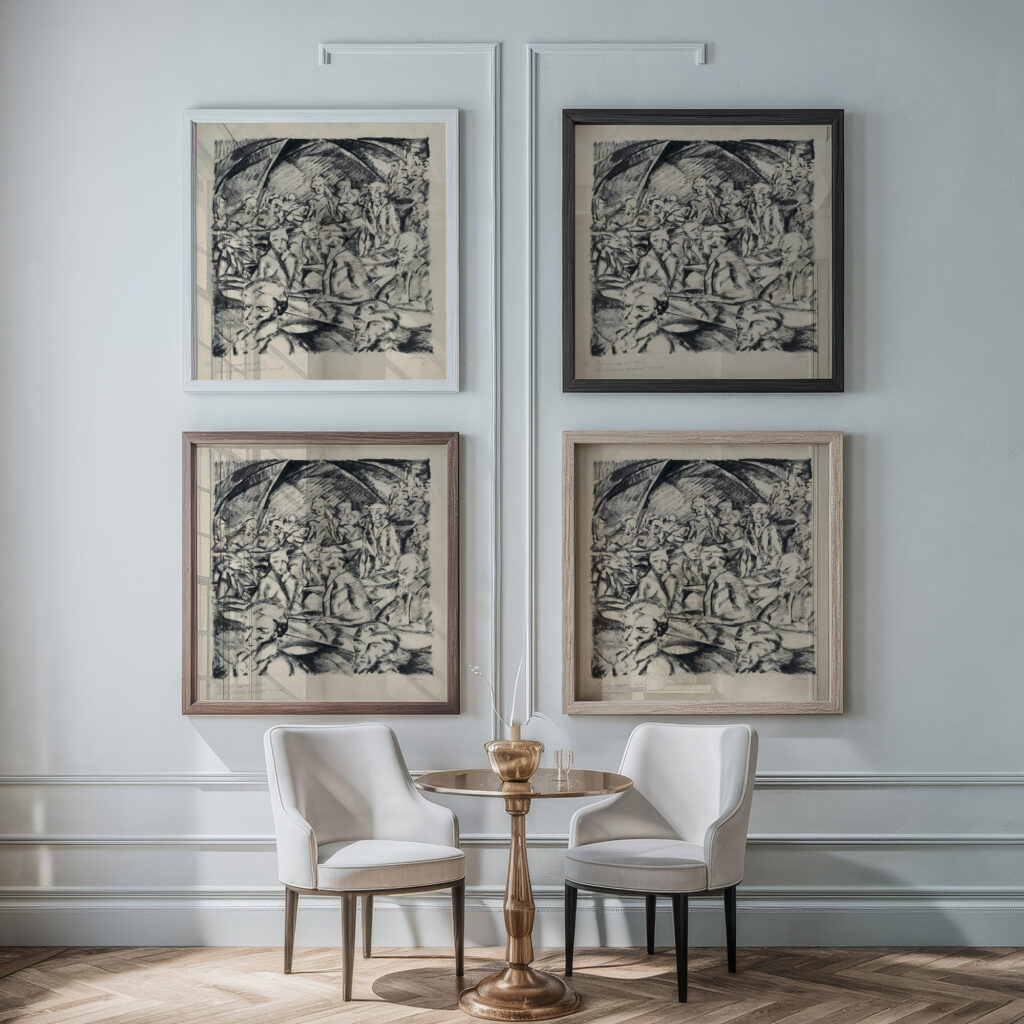 Prejav Robespierra 1927 Konstantin Bauer framed posters mockup