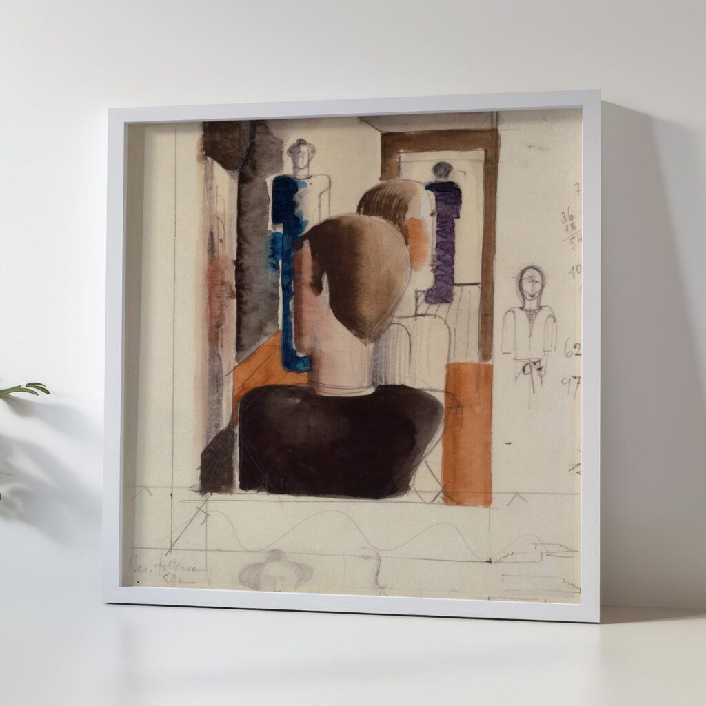 Preliminary Study for ‘Five Figures in Space Roman 1925 Oskar Schlemmer 5 mockup