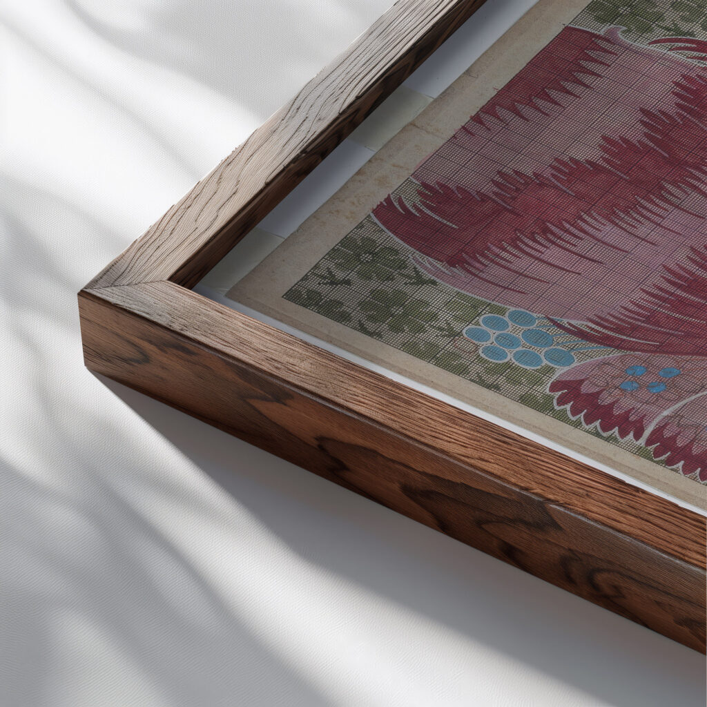 Preparatory Design for Silk Brocade 1710–40 Unknown close up dark wood mockup