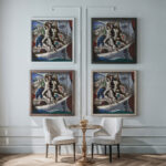 Preparatory drawing for ‘Discovery of the Land 1941 Candido Portinari framed posters mockup