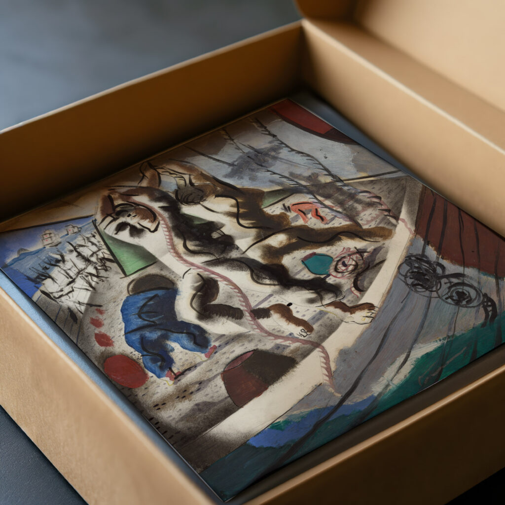 Preparatory drawing for ‘Discovery of the Land 1941 Candido Portinari video mockup