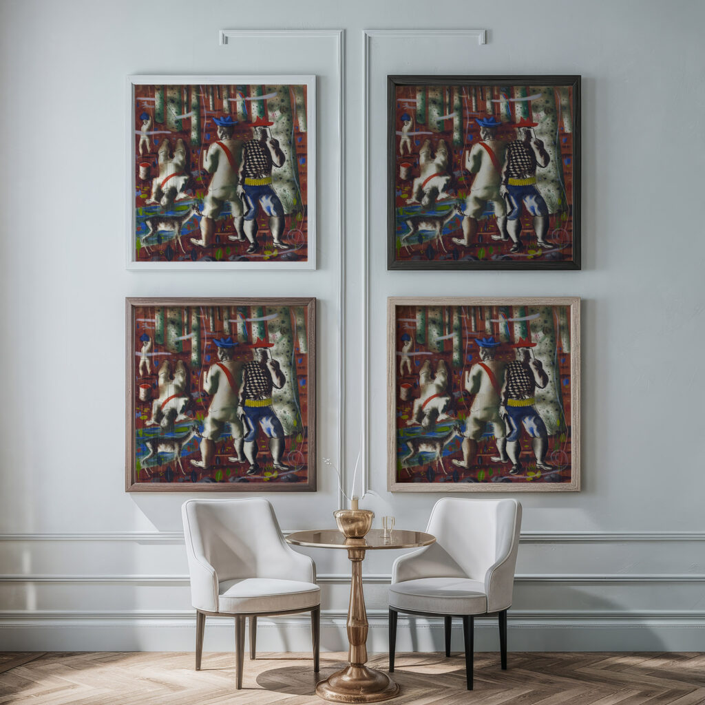 Preparatory drawing for ‘Entry into the forest 1941 Candido Portinari framed posters mockup