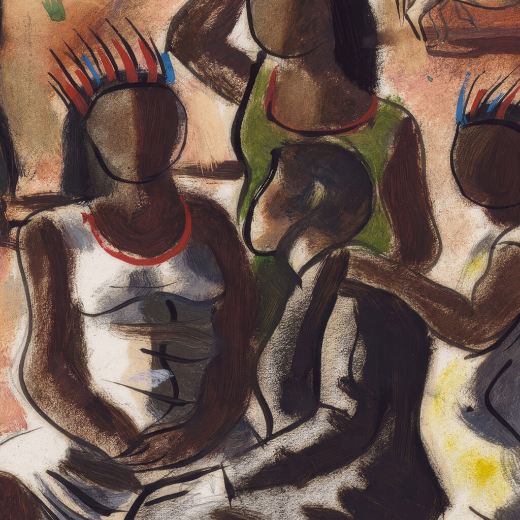 Preparatory drawing for ‘The teaching of the Indians 1941 Candido Portinari 8 mockup