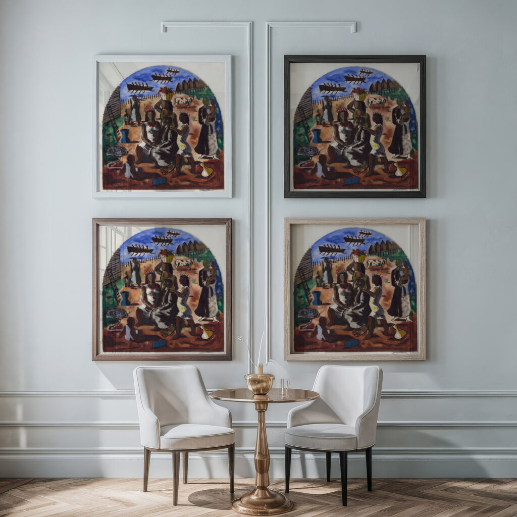 Preparatory drawing for ‘The teaching of the Indians 1941 Candido Portinari framed posters mockup