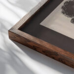 Print fair 1962 Unknown close up dark wood mockup