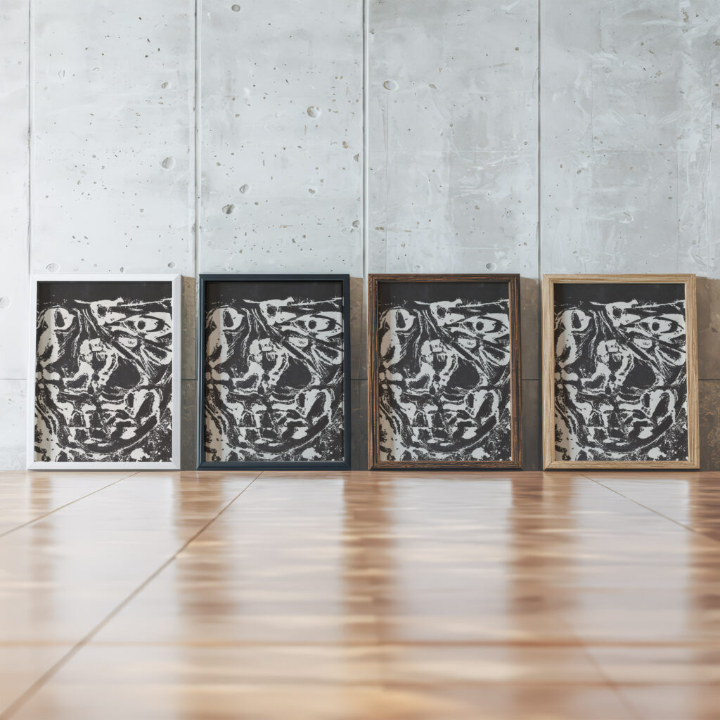 Prints The Baltimore Museum of Art 1965 John Blair Mitchell framed posters mockup