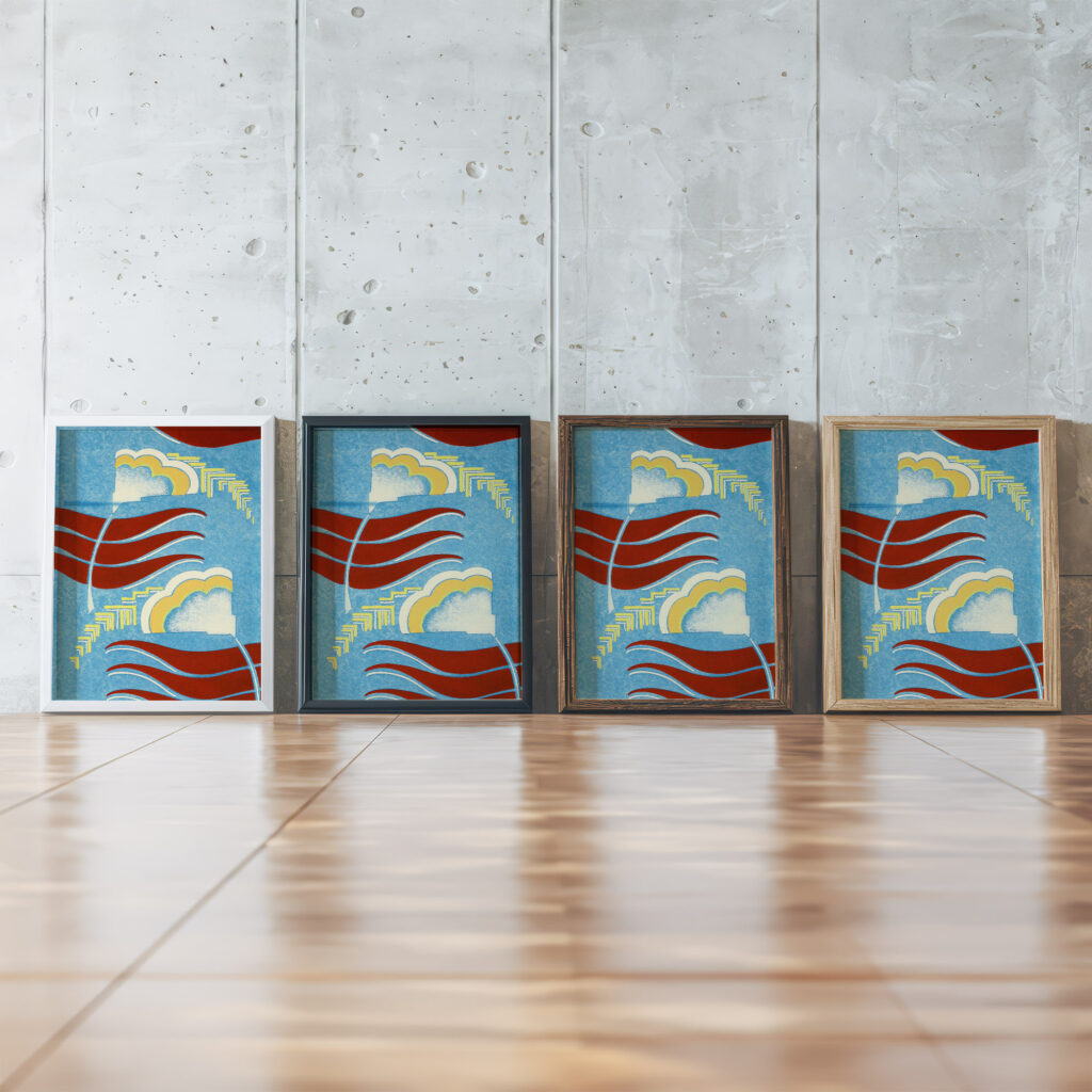 Prismes 3 1931 Emile Allain Seguy framed posters mockup